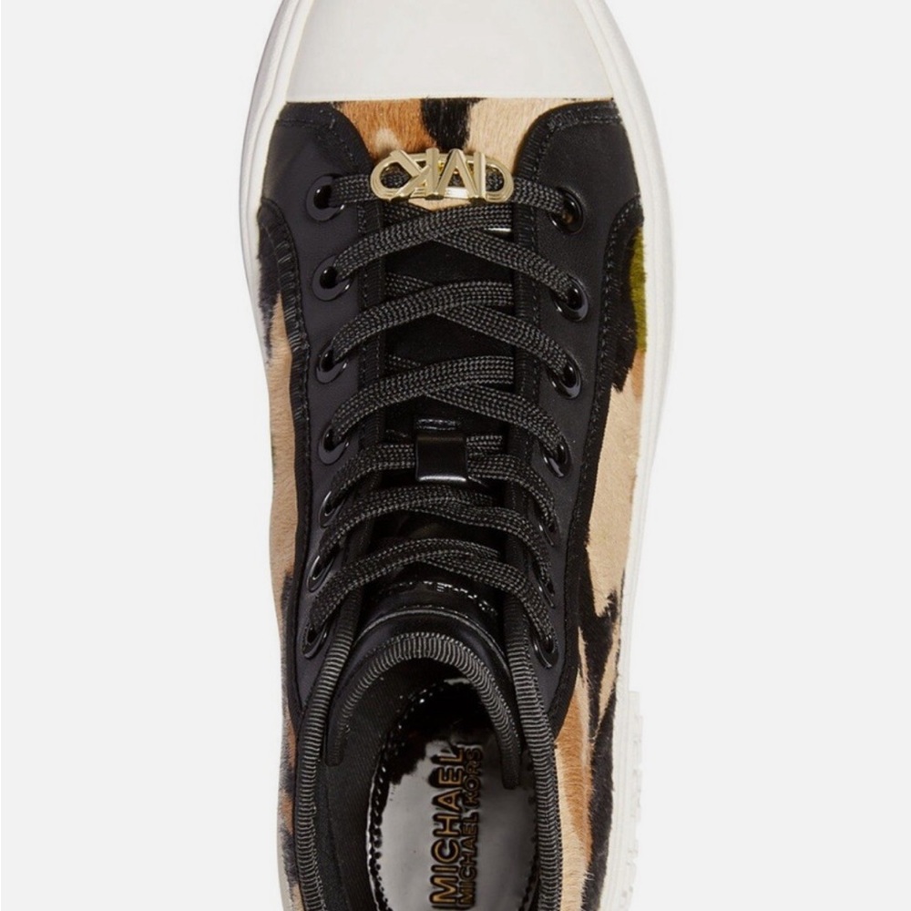 Michael Kors Black and Tan High-Top Sneakers